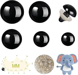 Sponsored Ad - Vanblue Safety Eyes 260Pcs 6-12mm Plastic Safety Eyes with Washers and Measurement Tools Craft Eyes for Ami...