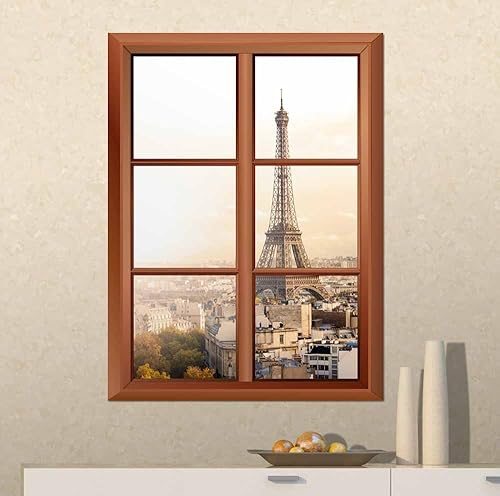 Miniatura 2 de wall26 Adhesivo de pared extraíblemural de pared  Torre Eiffel en París  Adhesivo de vinilo creativo para ventana  24 x 32 pulgadas