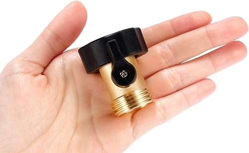 Miniatura 6 de Válvula de cierre de manguera de agua, paquete de 2 conectores de manguera de jardín de latón macizo resistente de 34 pulgadas