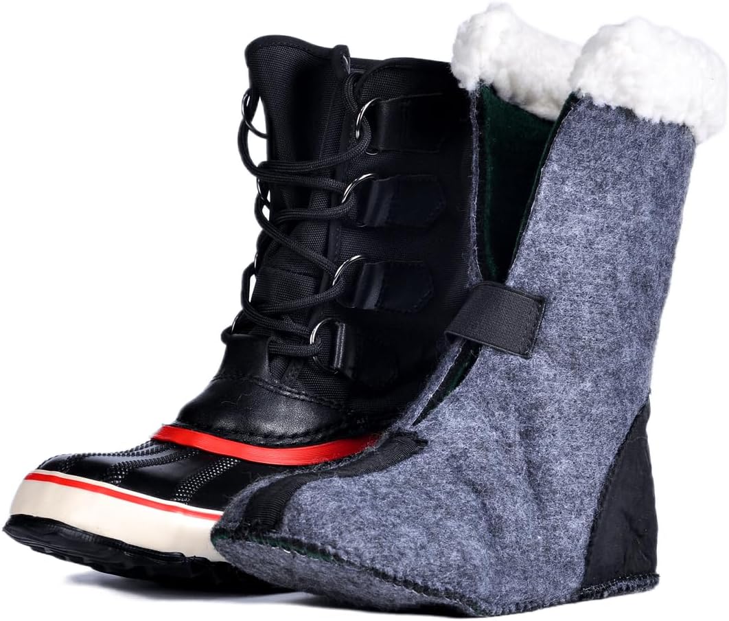 landing craft Snow Boots for Women,Waterproof Leather Upper Nonslip Vulcanizaty Rubber Sole Duck Boots
