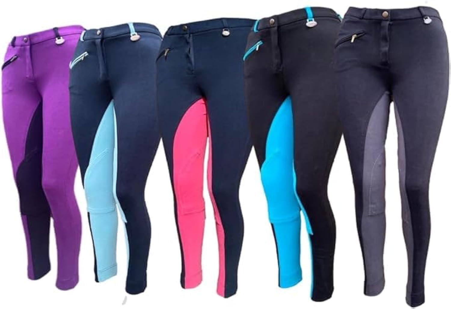 Canter Pantalon d'équitation bicolores pour enfants/enfants de 50,8 cm à 76,2 cm de tour de taille
