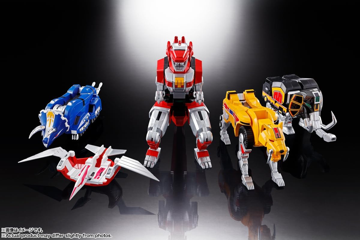 Soul of Chogokin Dinosaur Squadron Jewranger, Beast Emperor GX-72 Large Beast God & GX-78 Dragon Caesar, Approx. 10.2 inches (260 mm), ABS & PVC & Die-Cast Pre-painted Action Figure