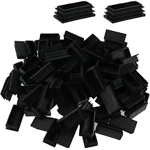Wealrit 100 Pcs 1" X 2" Rectangle End Caps Plastic Plugs Rectangle Tubing End Caps Plastic End Cap for Tubing Chair Leg