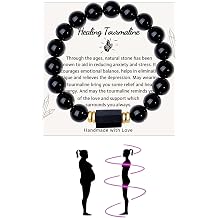 Obsidian & Black Tourmaline Bracelet for Men Woman, 6mm/8mm/10mm Stone of Positive Black Crystal Bracelets Energy Protection Bracelet Tourmaline Jewelry for Men Women