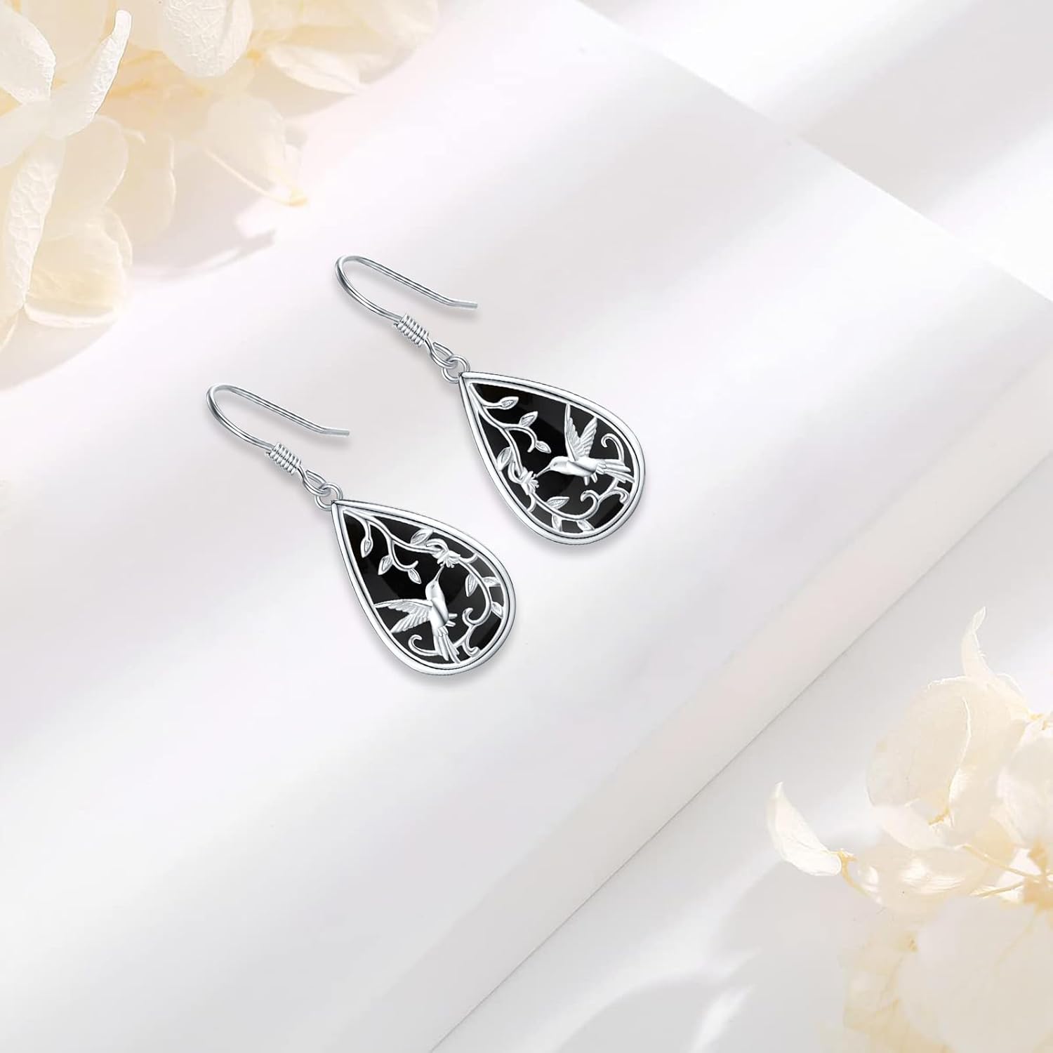 Dangle Earrings Sterling Silver Moonstone/Turquoise/CZ/Crystal Earrings for Women Tree of Life Animal Filigree Leverback Earrings Jewelry Gifts