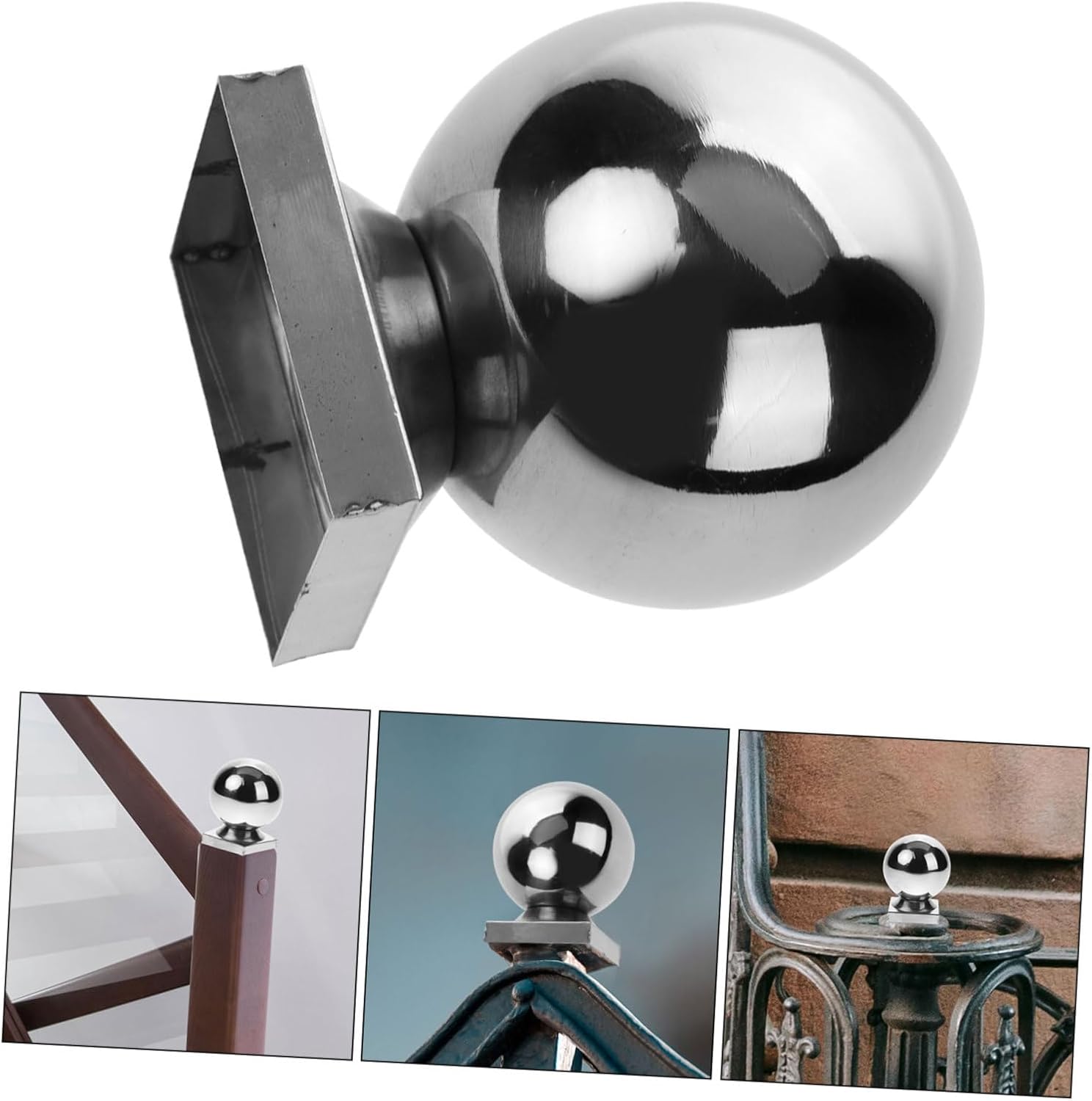 Artibetter Stainless Steel Handrail Ball Caps for Stair Railing Weather-Resistant Easy to Install Finials for Decks Fences and Gates Durable and Stylish Finish