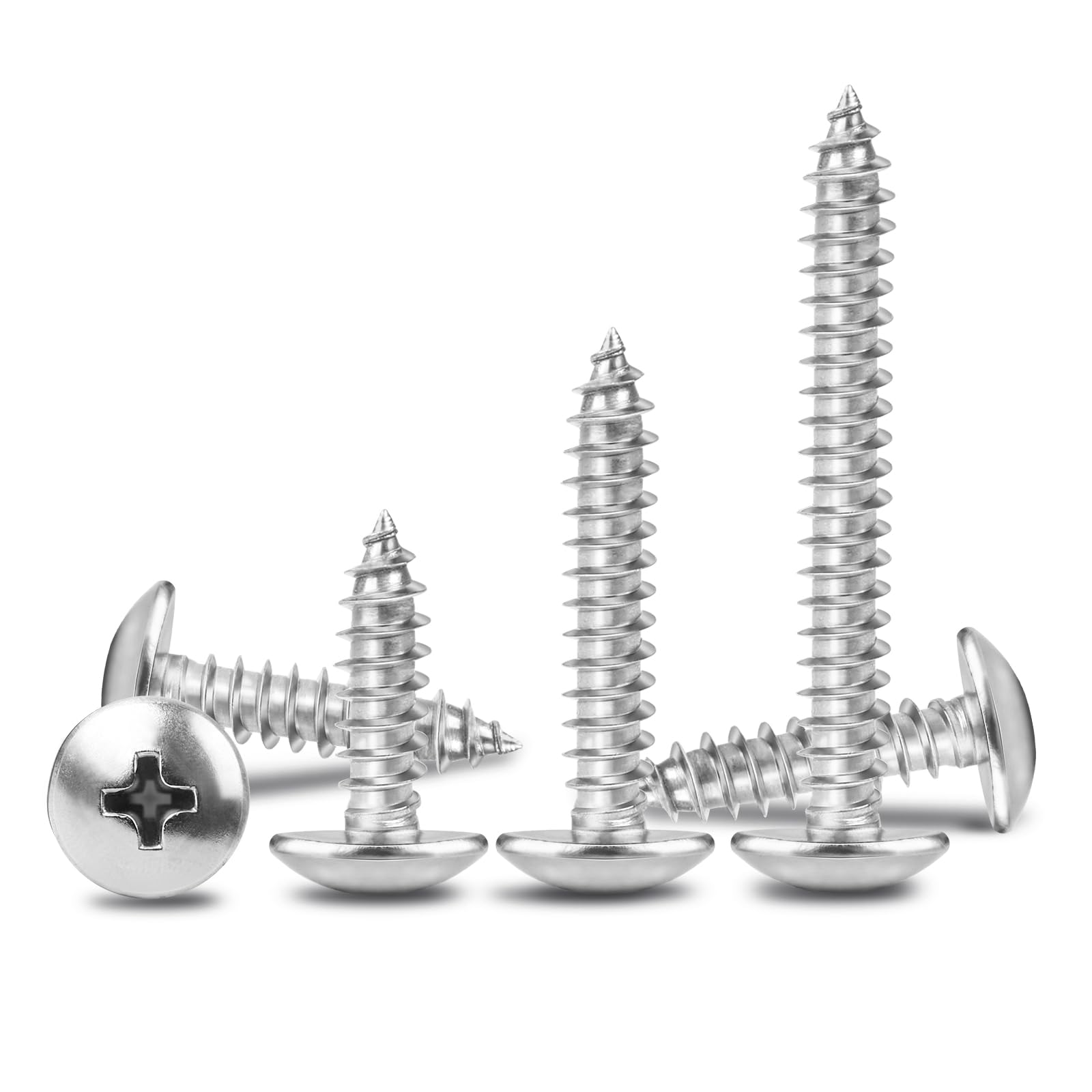#10 x 2 viti per legno a testa tonda Phillips Drive 304 in acciaio inox autofilettanti viti 100pcs HS/ZGLS-03