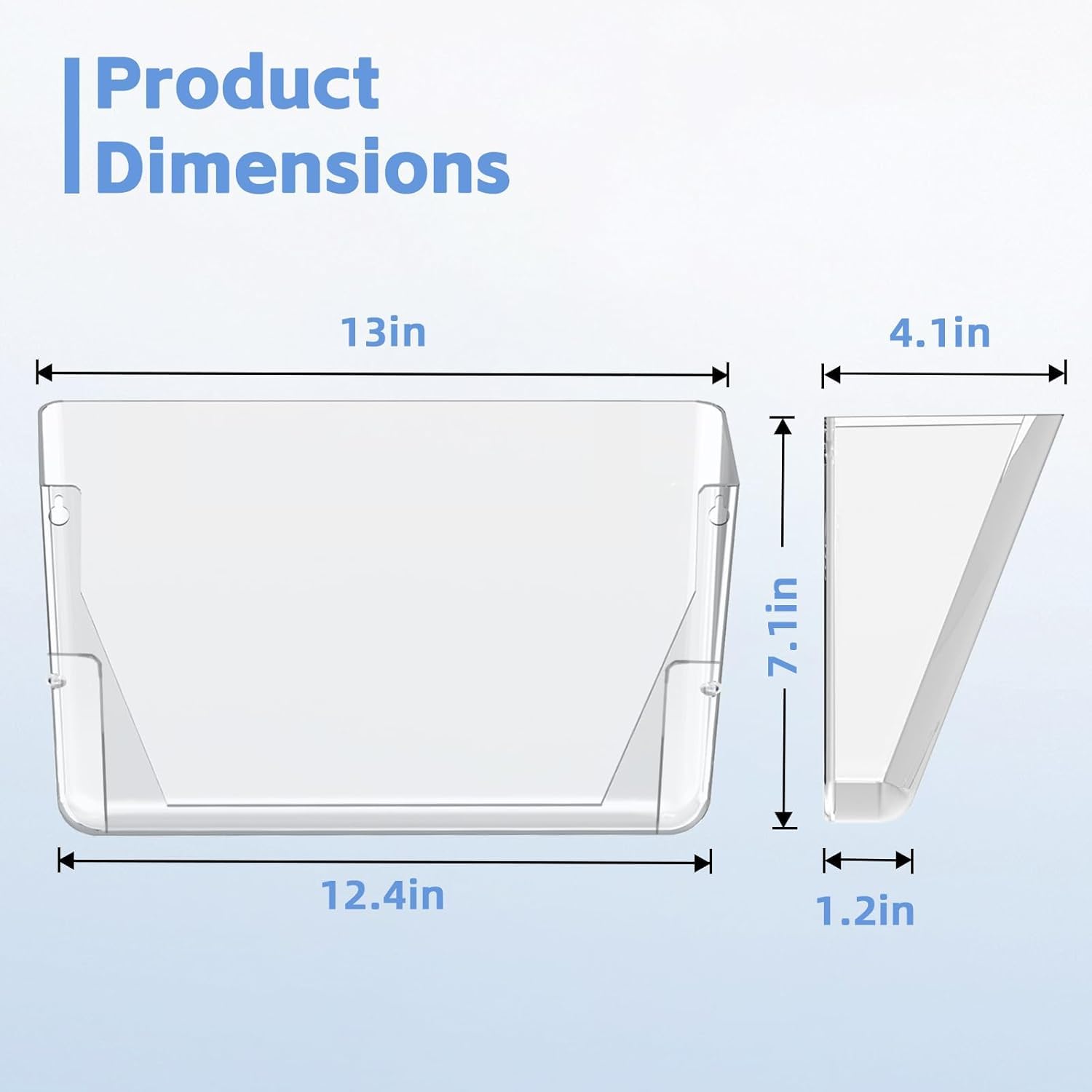 SUPEASY Wandorganiser Acryl, Hängeordner Dokumentenhalter, Zeitschriftenhalter Wand für Post, Ordner & Büro – 6er Pack