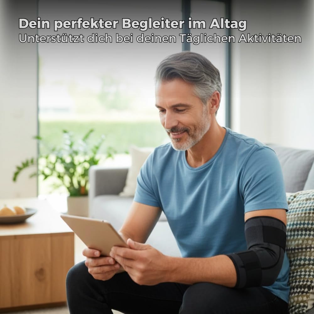 Glomaro Elbow Sleeve Ellenbogenbandage für Damen und Herren, Kompression, Gelenk - Stabilisierung, für Fitness, Krafttraining & Basketball