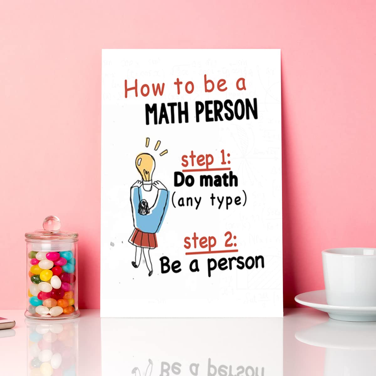 Poster da parete e stampe educative poster di matematica aula insegnante apprezzamento tela (50 x 70 cm) senza cornice