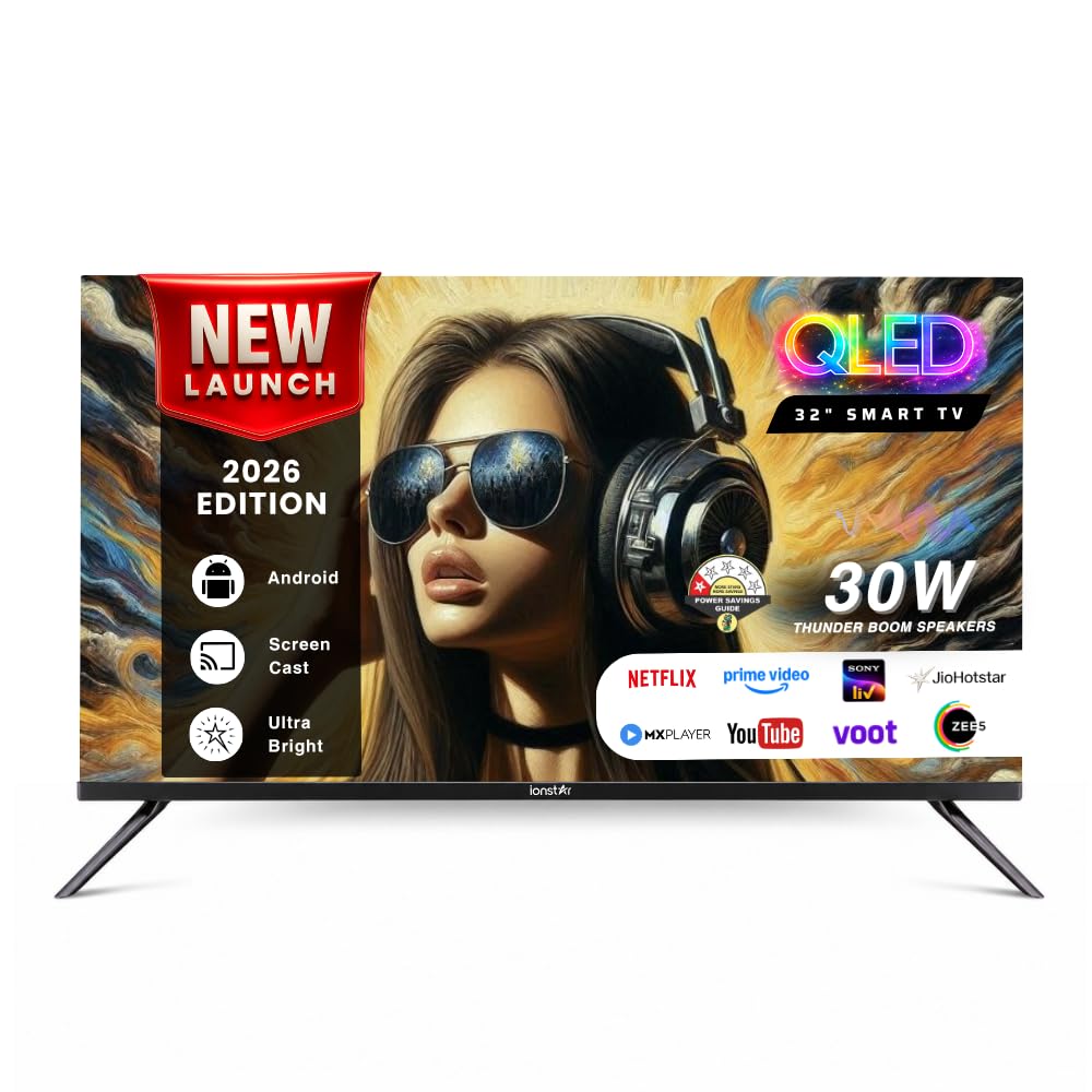 IONSTAR 80 CM (32 inches) HD Smart QLED Android TV 2026 | 1000+ Apps Support | USB Ports | Smart Voice Control | 30W Thunder Speakers | Cloud Voice Connect | Frameless | 32S-MXMCL-EK-image-23