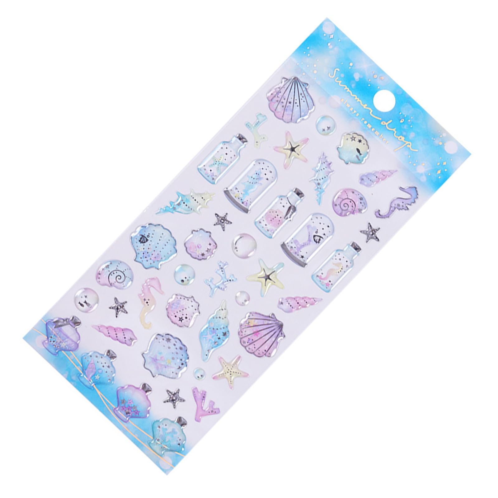 Sea Creatures Embossed PVC Sticker Kids Motivational Sticker Journal Notebook Scrapbooking Phone Laptop Decoration Album