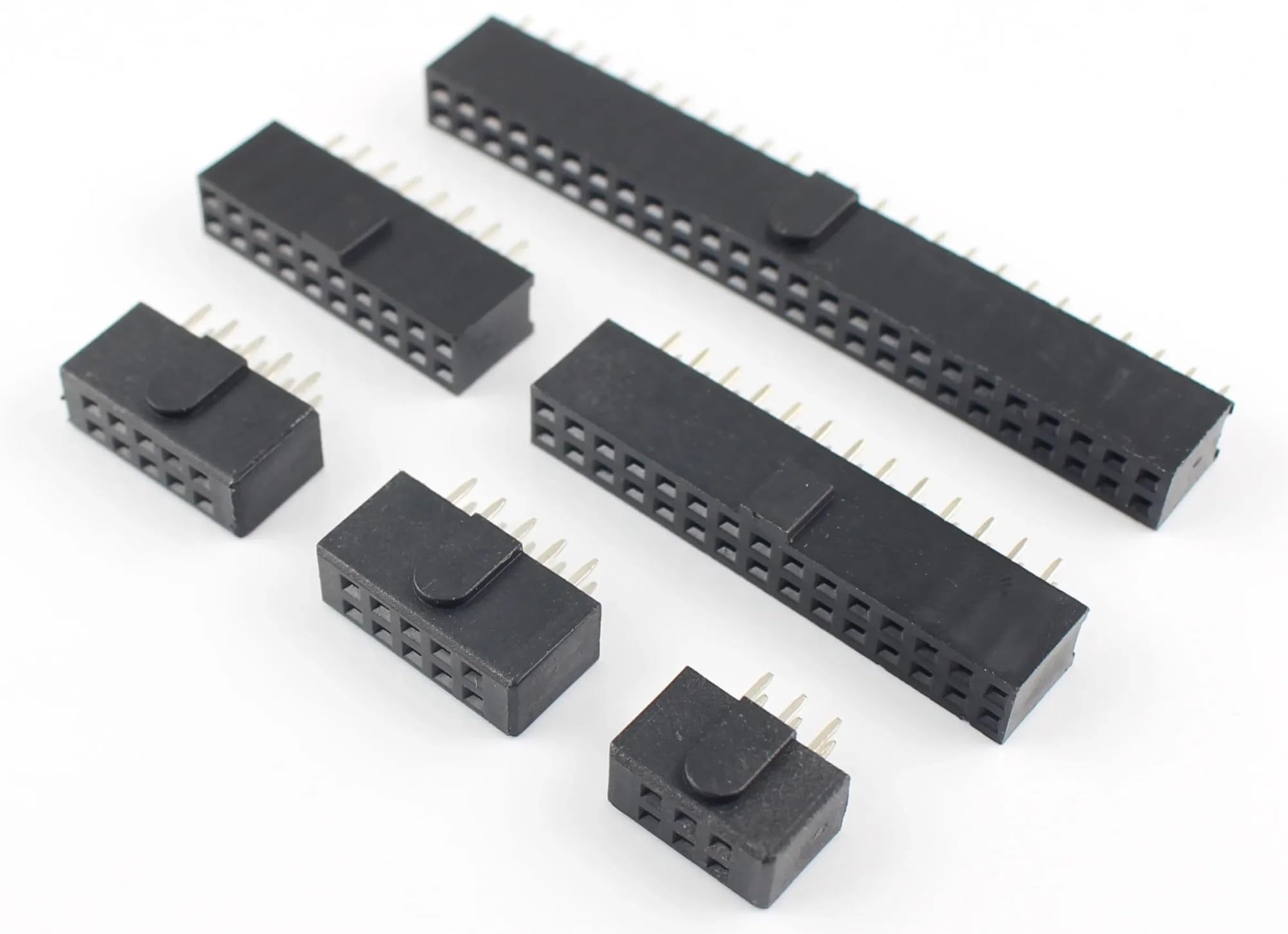 10 pz Passo 2.54mm Striscia Intestazione Femmina 6/10/14/16/20/26/34/40/50 Spille Doppio Diritto DIP Polarizzazione Connettore Chiave 6P 10P 40P 50P