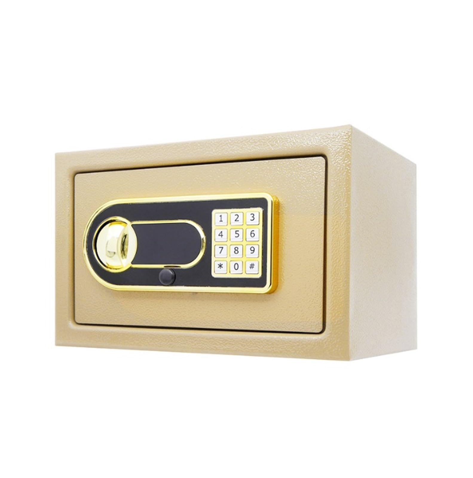 Cassaforte a mobile, Piccole casseforti elettroniche con tastiera e chiavi di riserva(Gold)