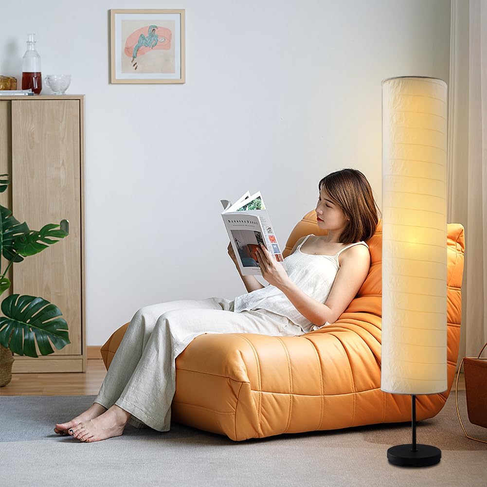 YY YEARCHY Floor Lamp Paper Lamp Standing Lamps with Rice Paper Shade for Bedroom Livingroom