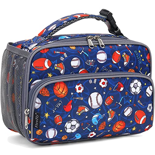 FlowFly Kids Lunch box with buckle Insulated Cooler Back to School Thermal Meal Tote Kit for Girls, Boys (Rugby) by FlowFly - Used condition - US$12.21