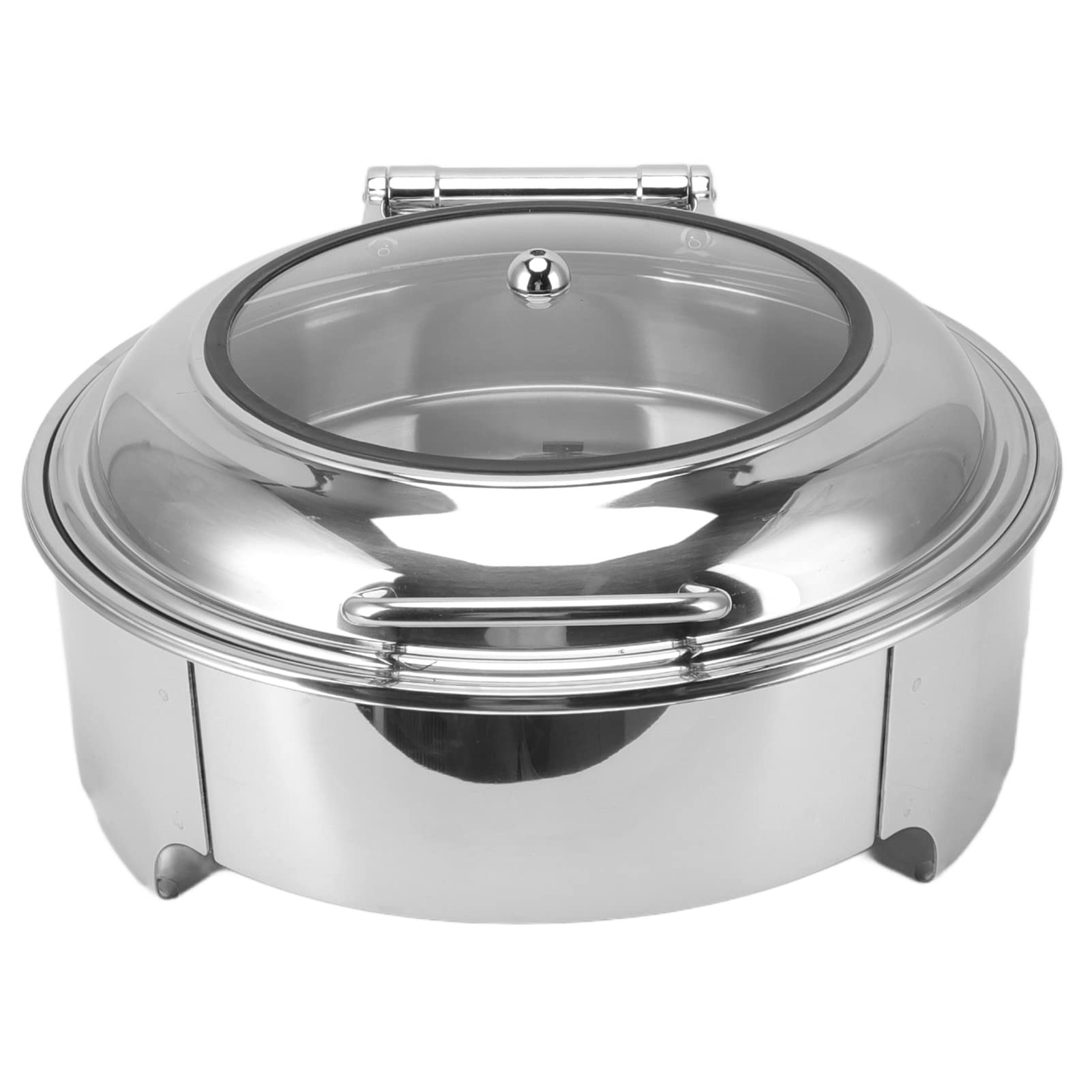 Calentador de buffet de acero inoxidable, calentador de comida comercial con bandeja extraíble, tapa de rodillo, para restauración de banquetes, diseño duradero y elegante