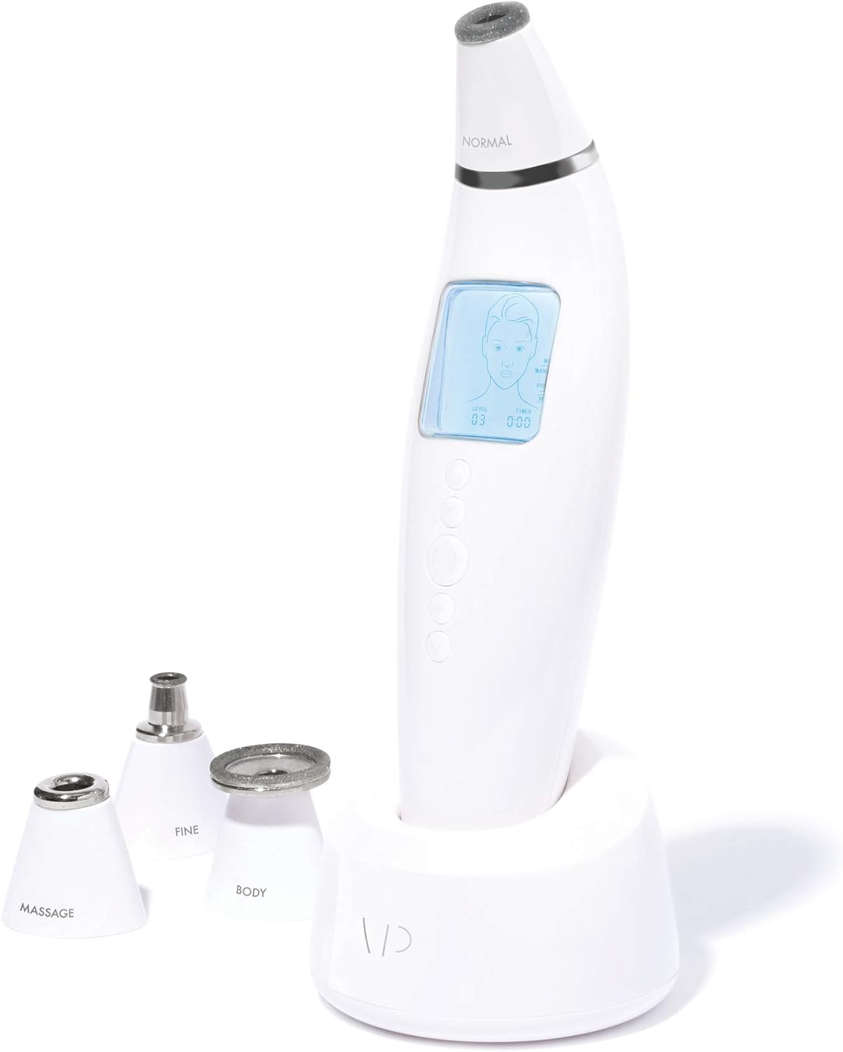 Vanity Planet Exfora Microdermabrasion Wand - Acne Treatment with LED Display, 4 Interchangeable Heads, Dual Charging Mode, Facial Cleanser for All Skin Types : Beauty & Personal Care