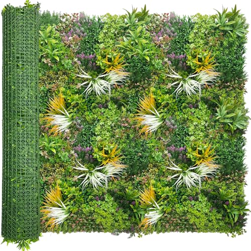 ODTORY Artificial Greenery Grass Wall Panels: 68'' x 120'' UV-Anti Faux Greenery Ivy Privacy Fence Screen Backdrop Boxwood Vine Leaf Hedges for Patio, Balcony, Garden, Green Decor by ODTORY - Used condition - US$153.55