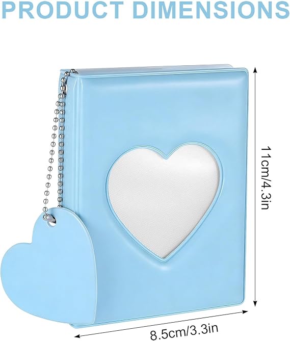 Photocard Binder for Photocards, 3-Inch Mini Photo Album Heart Hollow Card Holder, Photocard Binder with 36 Pockets & Pendant