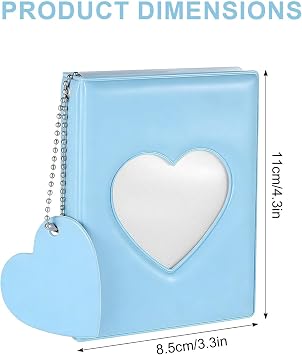 Photocard Binder for Photocards, 3-Inch Mini Photo Album Heart Hollow Card Holder, Photocard Binder with 36 Pockets & Pendant