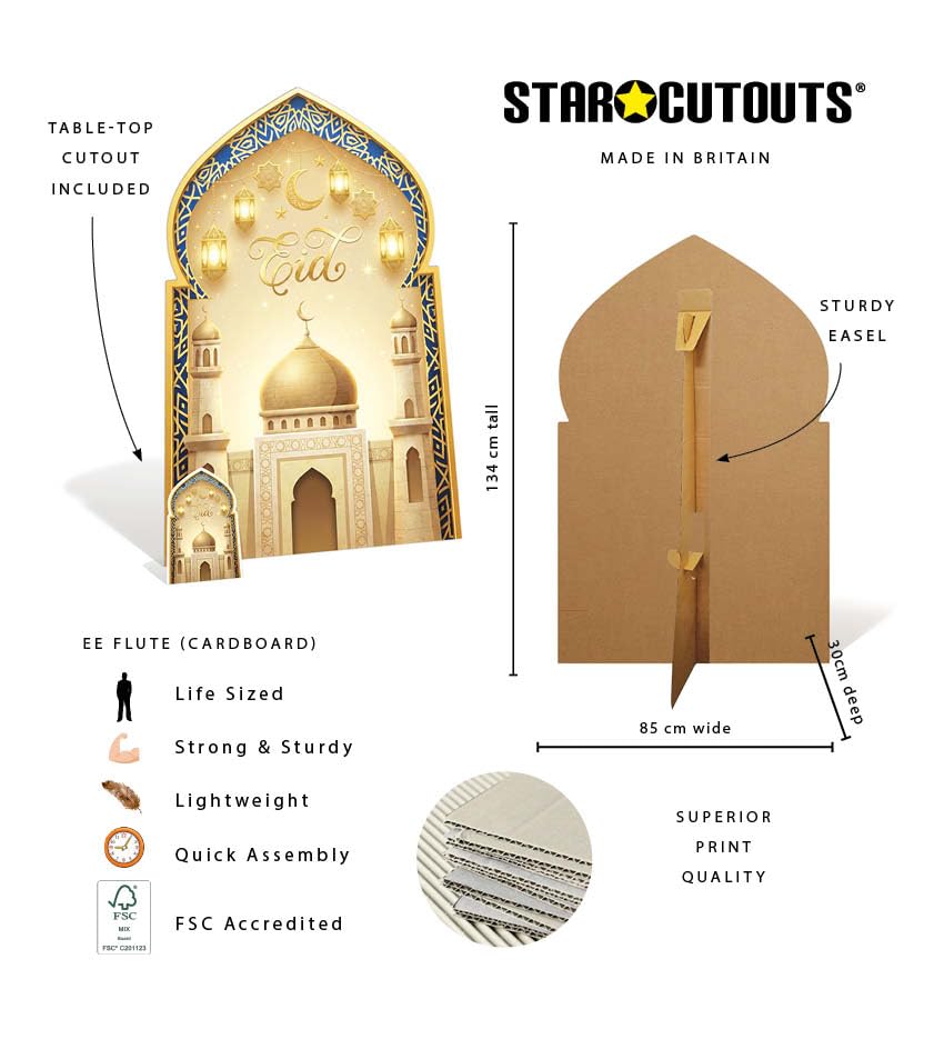 Déco Mosquée Aïd en Carton Star Cutouts SC4883 de 134cm