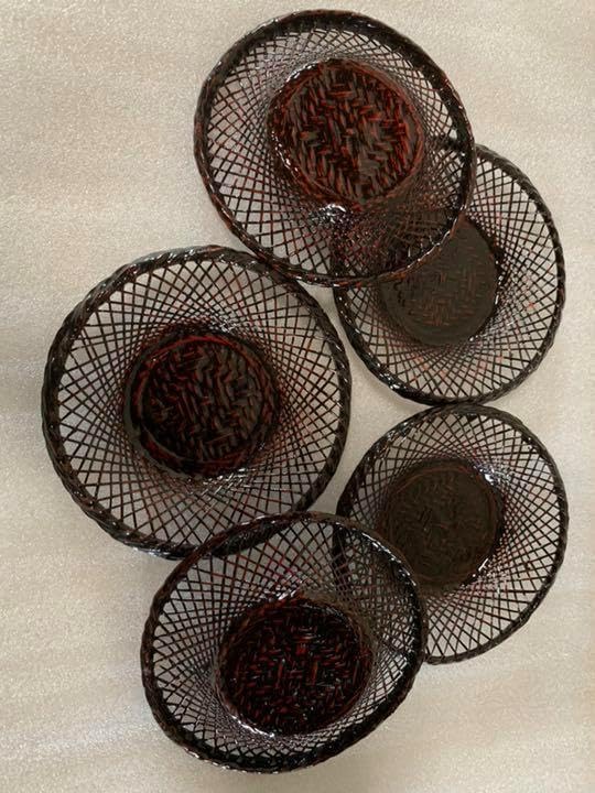 浄法寺塗 うるみ工房 漆器の茶筒1急須台1おしぼり入れ5茶托5の