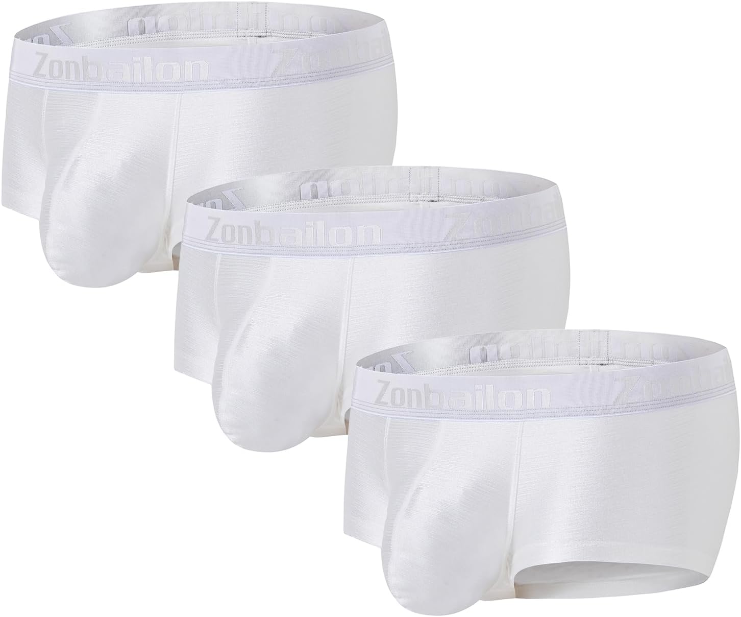 Sexy Mens Sparkly Boxer Briefs Short Ice Silk Bulge Enhance Underwear Low Rise Boxers No Fly Male Trunks White Man Briefs Underpants 2xl