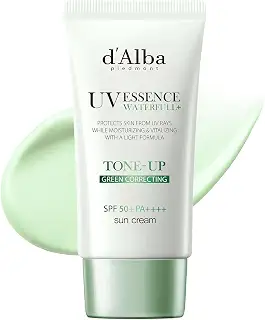 [d'Alba公式] グリーン トーンアップサンクリーム 50ml Waterfull Tone-Up Sun Cream Green 50ml | 色ムラカバー CICA ティツーリ 赤みカバー SPF50+/PA++++ 化粧下地 日焼け止め 汗と水に強い ウォータープルーフ イージーウォッシャブル 一度に落とせる ノーファンデ 紫外線 敏感肌 乾燥肌 低刺激 顔 全身用 ヴィーガン
