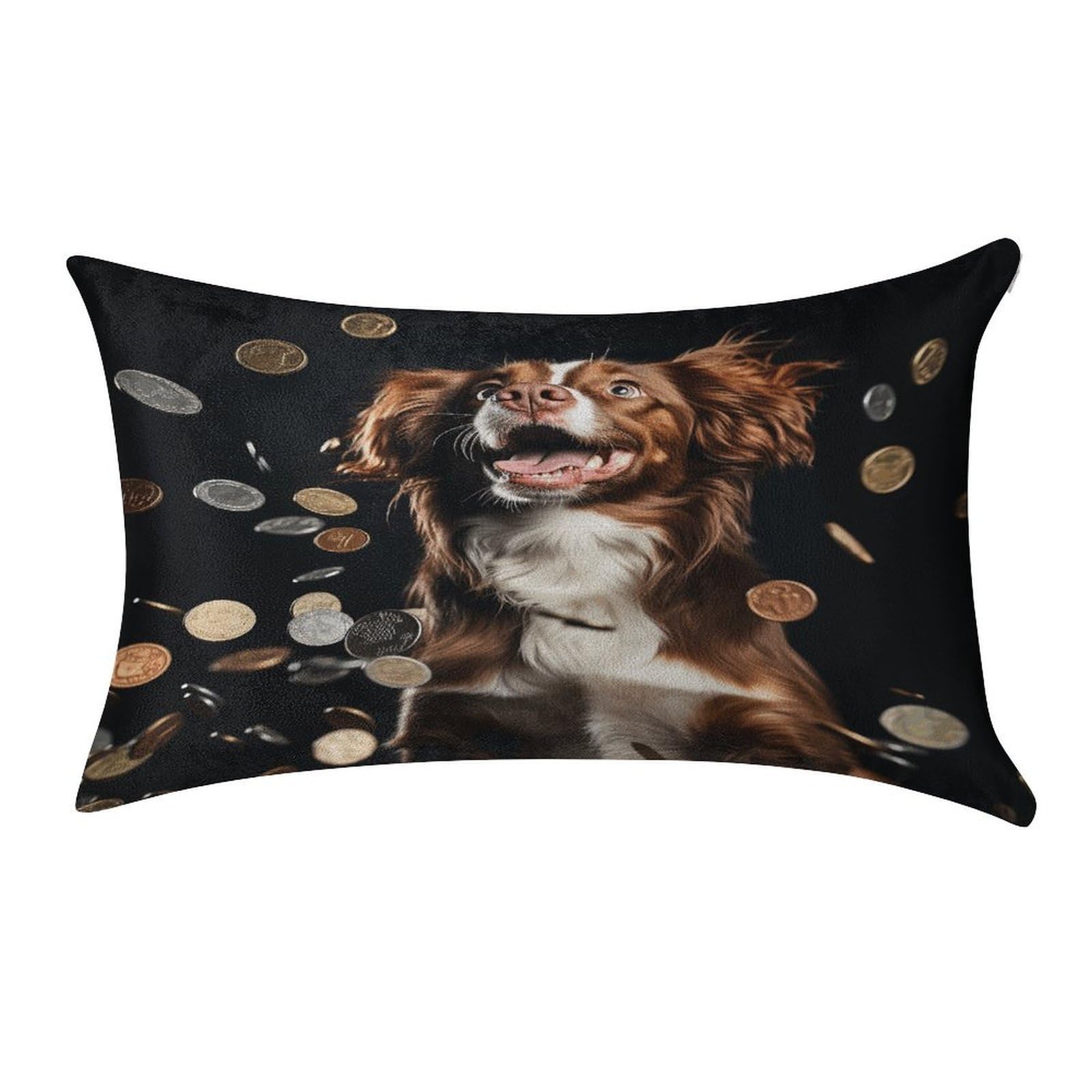 Btcowzrv Style A Dog And Coins Pillow Cover Pillow Case Pillowcase