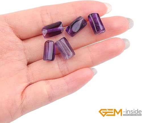 Miniatura 4 de GEM-Inside - 25 cuentas de cuarzo amatista natural de cuarzo facetadas de 0.315 x 0.472 in, cuentas de chakra para hacer joyas, hebra completa de 15