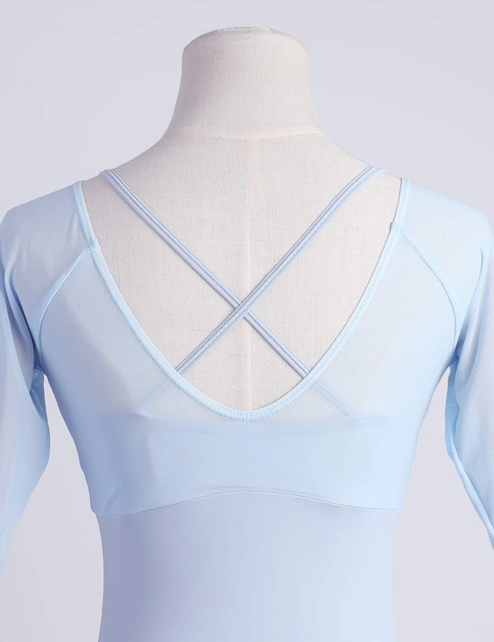 Daydance Women Leotards Long/Short Sleeve Ballet Dance Wear Faux 2 Pieces