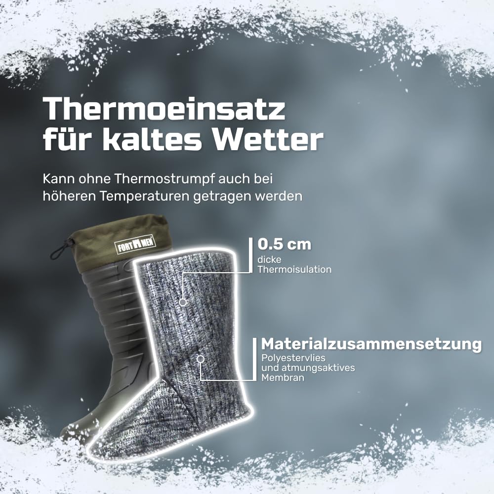 Gefütterte Gummistiefel Thermo Anglerstiefel Herren Damen Eva warme Winter Stiefel 38-47 Arbeitsstiefel mit Futter Anglerstiefel