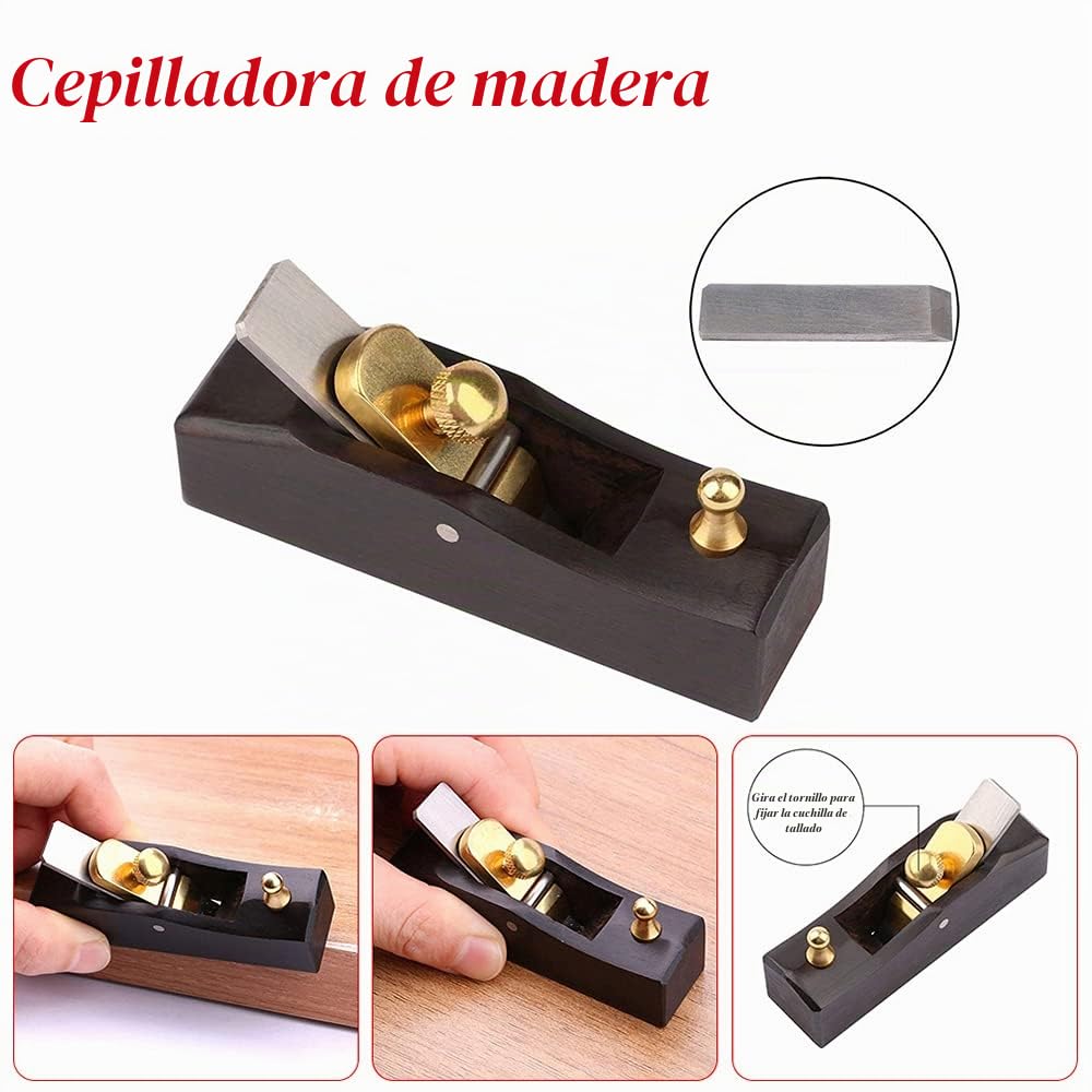 Mini cepillo de madera de ébano, cepillo de mano de bricolaje, cepillo de madera, herramientas para carpintería, carpintería, artesanos, etc