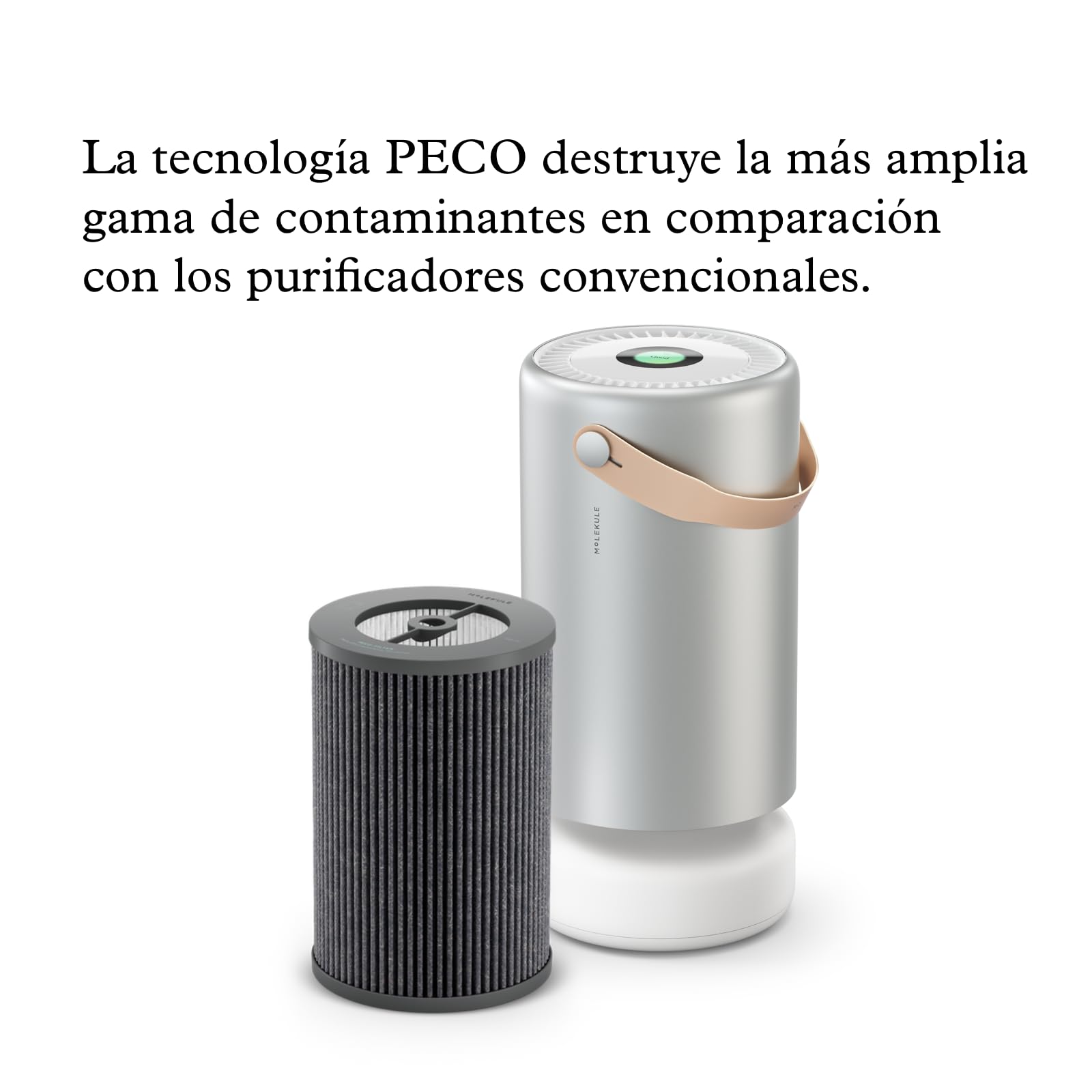Molekule Air Pro Purificador de Aire para Grandes Habitaciones y Oficinas hasta 93m² - Filtro PECO, Alexa, Destruye Alérgenos, Bacterias, Virus, Humo, Moho, COV, Modo Automático, Sensor de Calidad