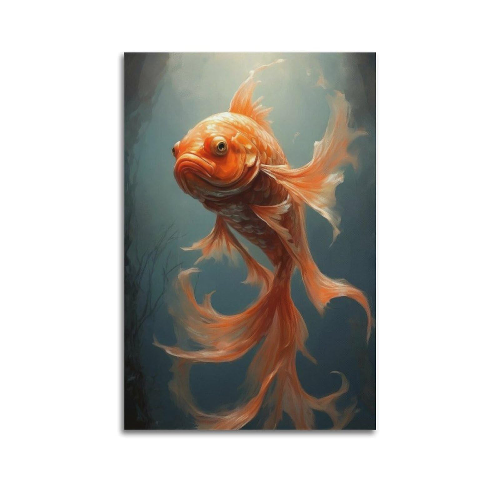 WPHSFX Marine Animal Poster Serene Koi Fish Poster Decorative Painting Canvas Wall Posters And Art Picture Print Modern Family Bedroom Decor Posters 24x36inch(60x90cm)