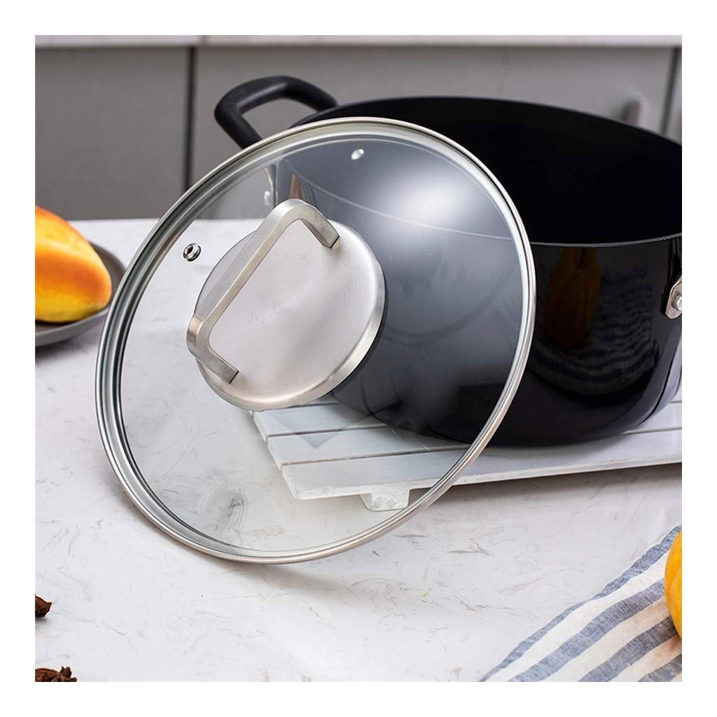 Coperchio pentola per zuppa Domestica, Coperchio in Vetro Trasparente, Coperchio per Padella, Padella, Padella, Wok, Ricambio per Cucina (Bianco 24 cm)