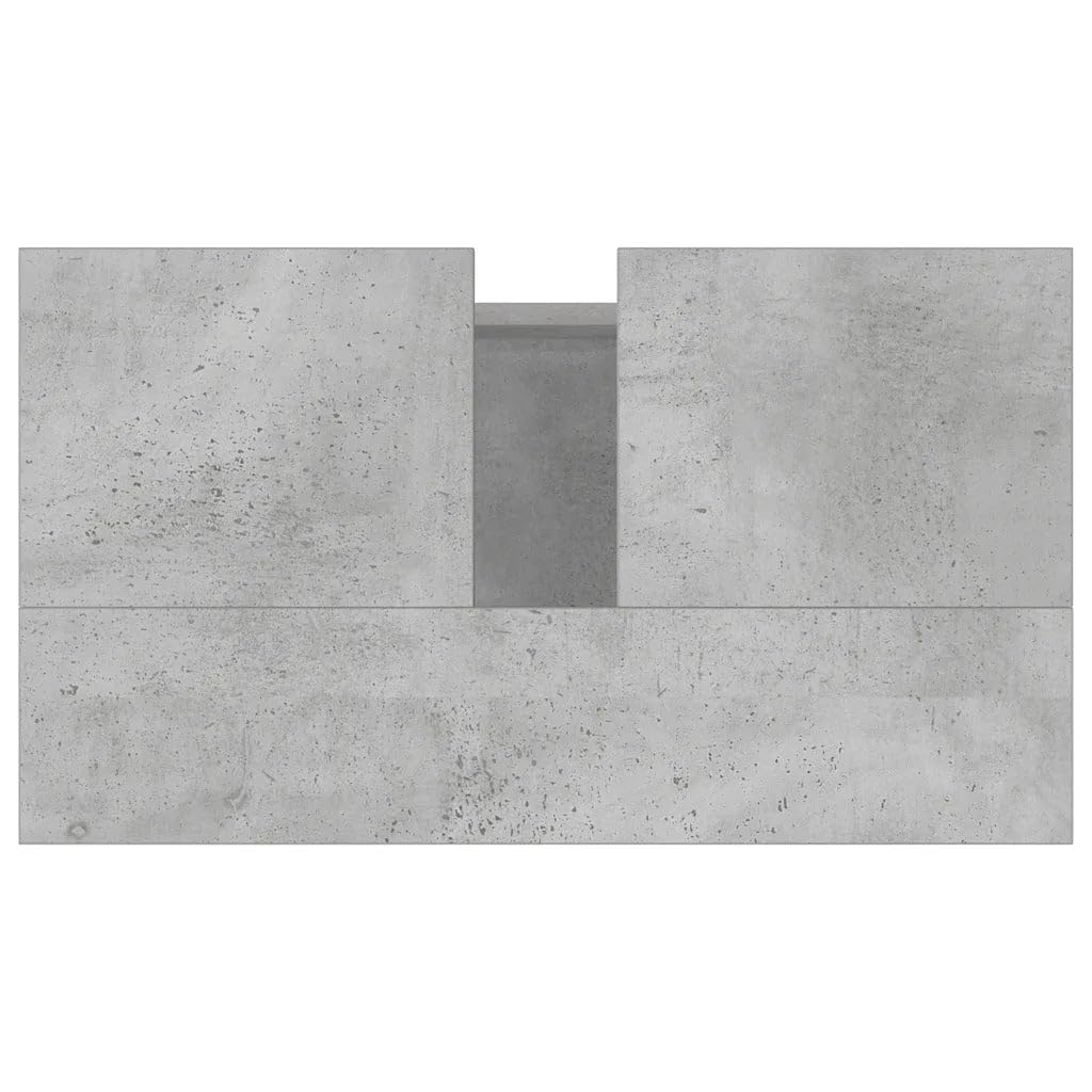 Helloshop26 Armoire de Salle de Bain Design Moderne Grand Rangement 58 x 33 x 60 cm en Bois Gris béton 02_0049024