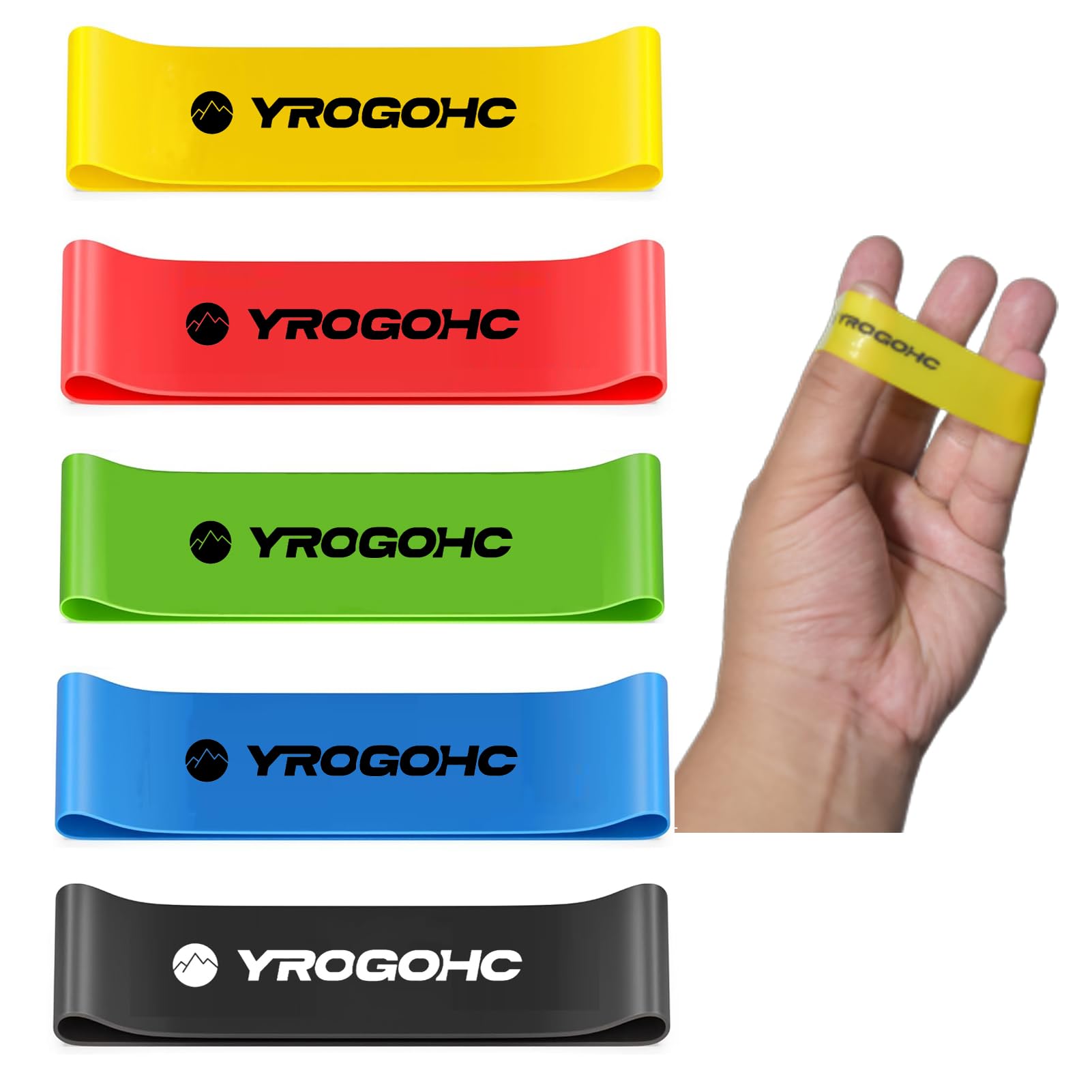 YROGOHC YROGOHC Exercise hand grippers, hand finger strengthener exerciser resistance bands forearm ,hand grip trainer?Strength Training Grip Strengtheners,5pcs for Extensor, Forearm, Hand, and Finger Rehabilitation