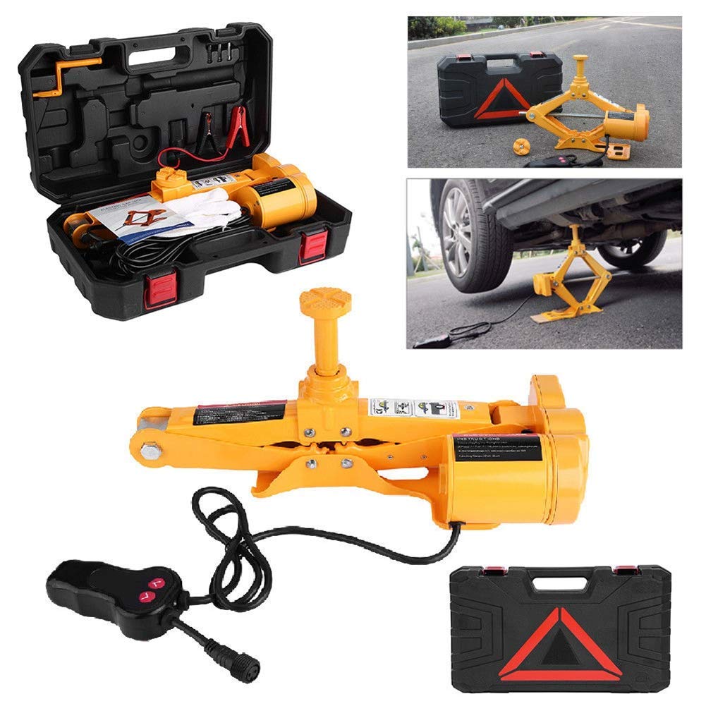 Gato Eléctrico para Automóvil, 2 Toneladas 12 V DC Elevador Coche Gato de Tijera Gato Hidráulico Universales para SUV Furgoneta Garaje y Equipo de Emergencia