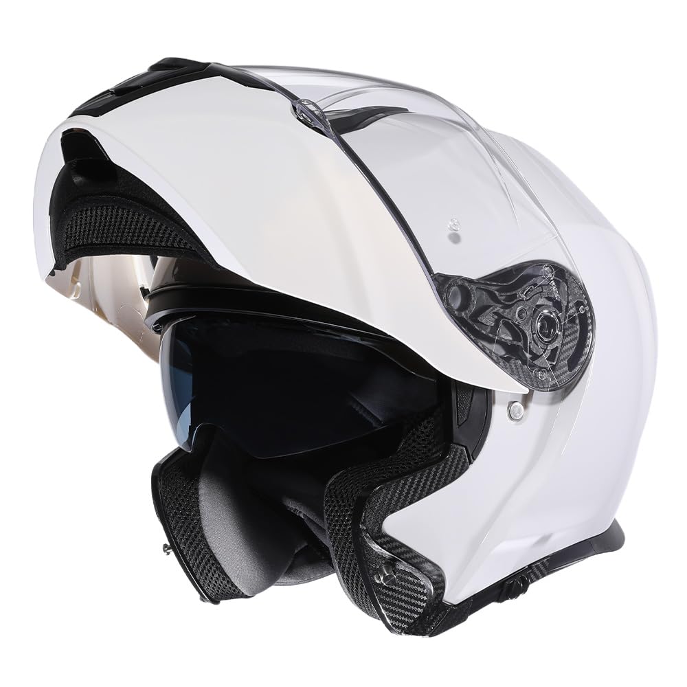 TRIANGLE Motorcycle Helmet Dual Visor Modular Flip up Full Face Helmet ...
