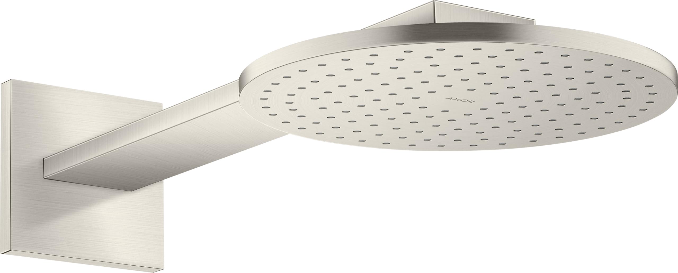 hansgrohe AXOR ShowerSolutions rociador 250 2jet, conexión a la pared, brazo de ducha 450 mm, 35296800, Color: acero inoxidable Optic