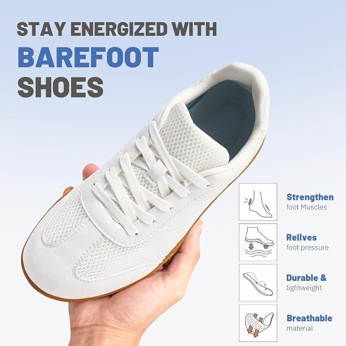 Men's Barefoot Trail-Running Breathable Shoes Wide Toe-Box Zero-Drop Sole Optimal Traction