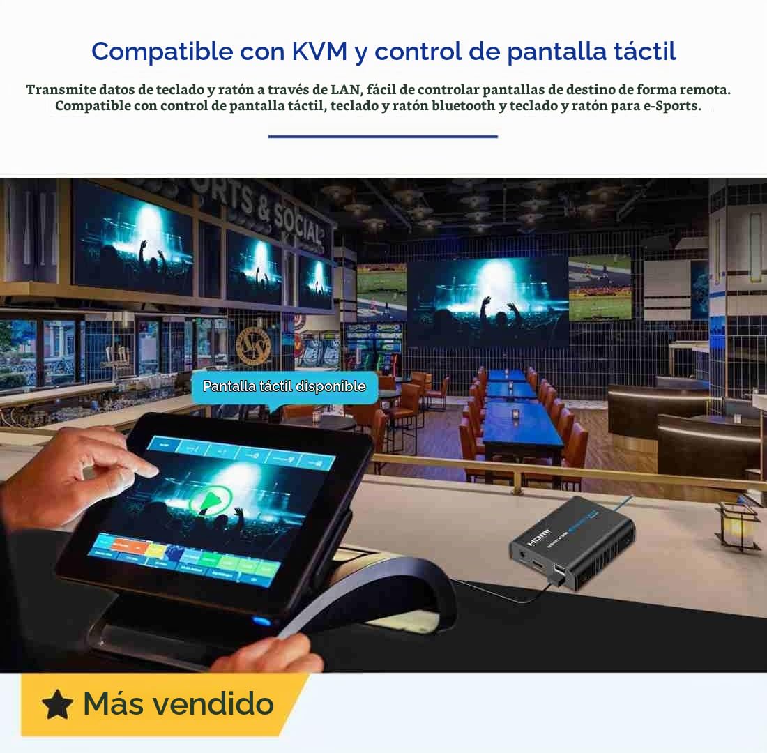 PremiumCord Extensor KVM HDMI 4K con USB 2.0 hasta 120 m por LAN, Over IP, Cat5/5E/6, UHD 4K 2160p 60 Hz, Full HD 1080p, 4:4:4, HDMI 2.0, HDCP 2.2, Carcasa Robusta de Aluminio