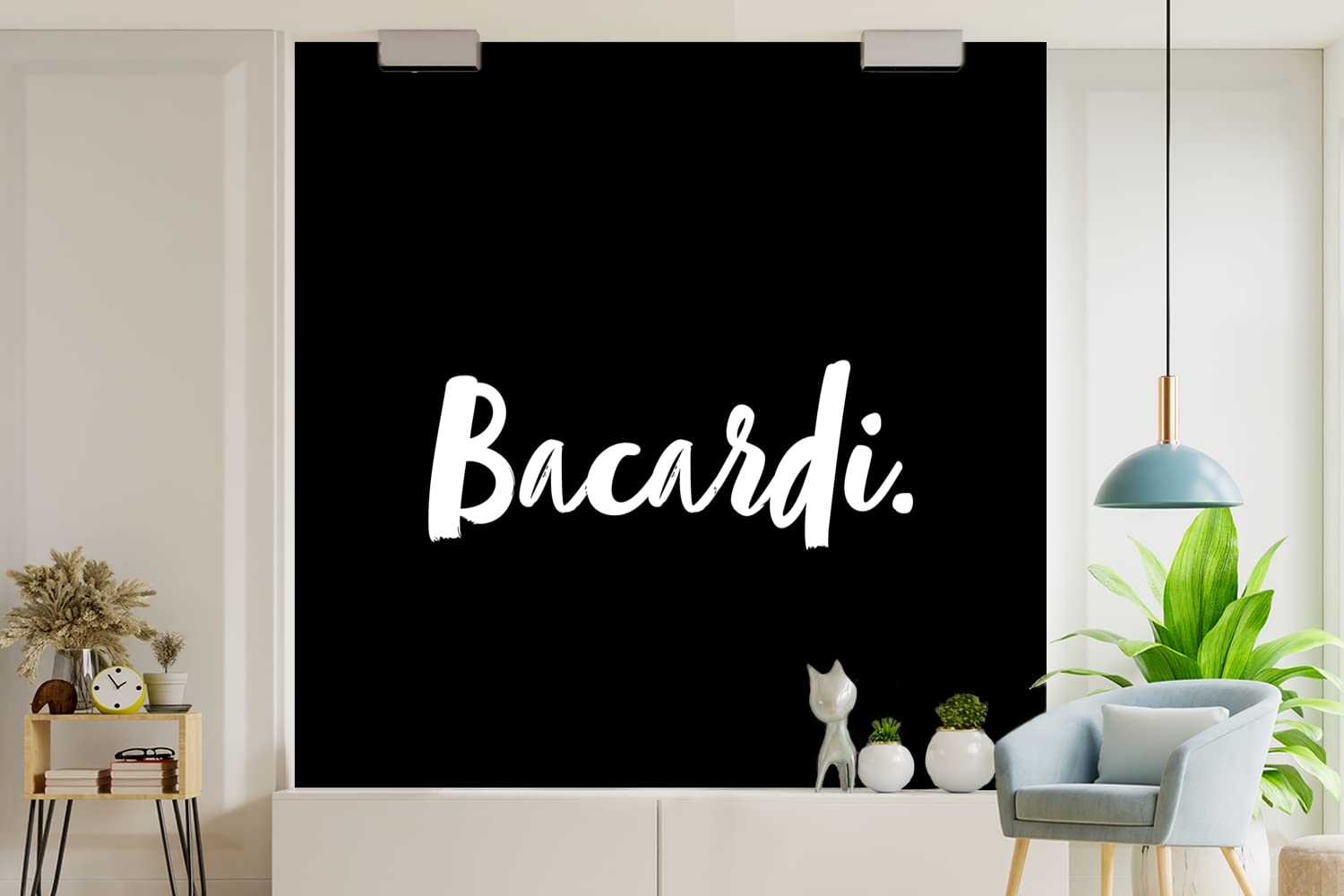 Selbstklebend Tapete Wandpapier Wandaufkleber Fototapete Tapeten Wanddeko 300x300 cm Cocktail - Bacardi - Text - Alkohol - Zitate