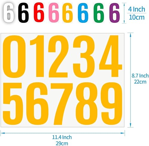Miniatura 5 de VIYOGA 10 juegos de 100 piezas de vinilo para buzones, adhesivos de números de 4 pulgadas, impermeables, para buzones, ventanas, puertas,