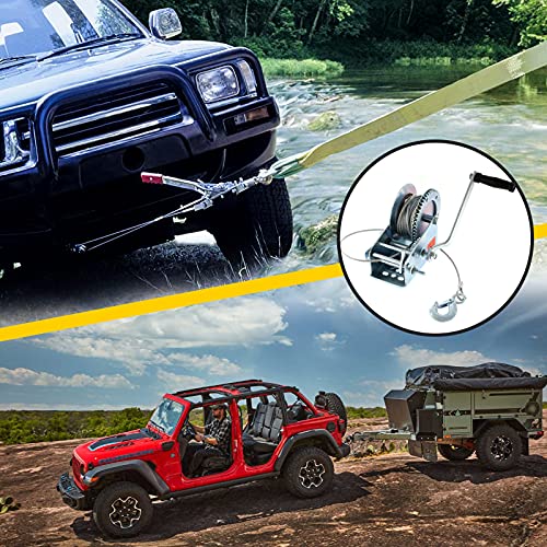 AUXMART Hand Crank Winch 3500lbs Boat Trailer Winch with 32.8 FT Wire Rope and Hook, 2 Ways Hand Cable Crank Winch for ATV, Trailer, Boat, Truck - Image 7