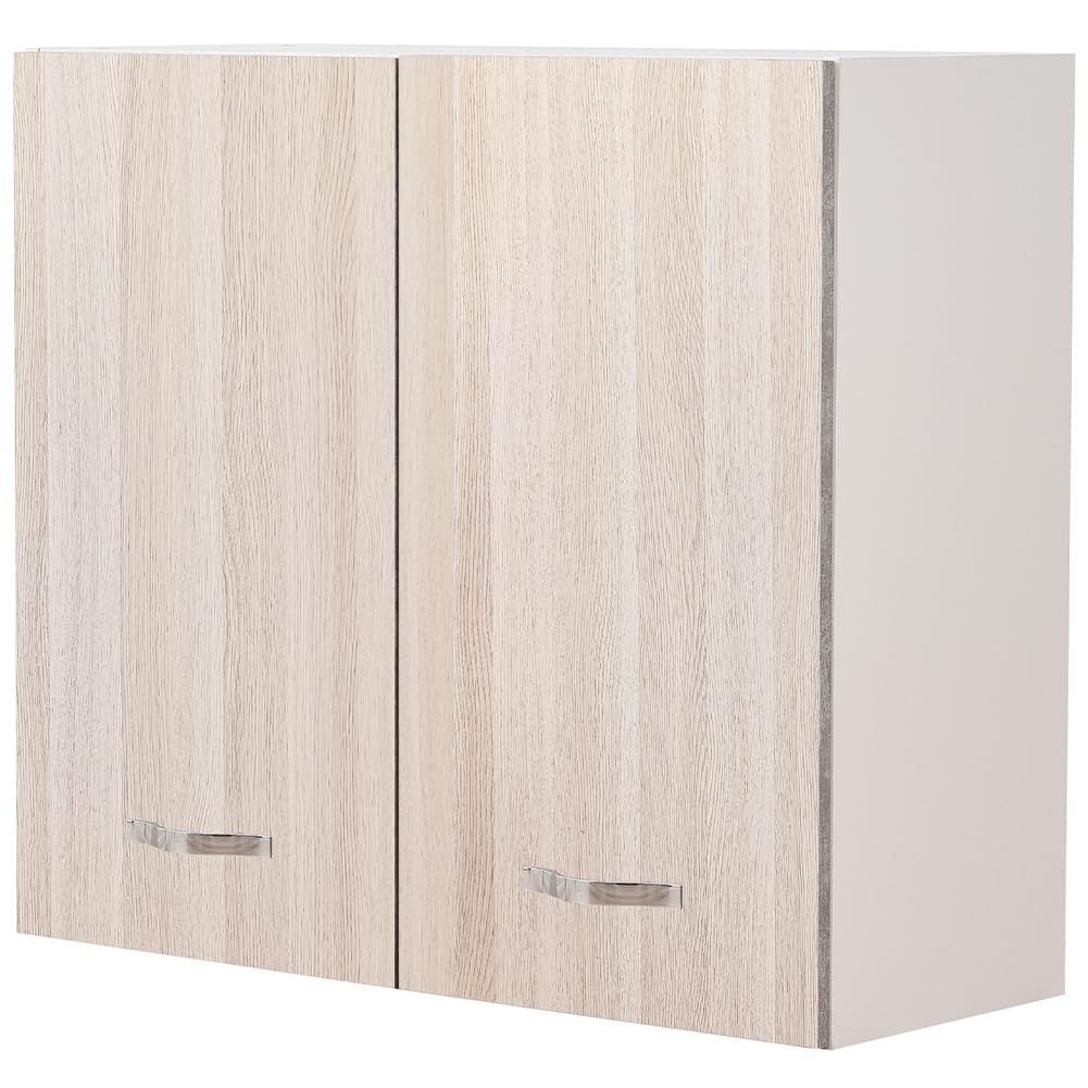 Shally Dogan armario colgante de cocina de pared, suspendido de madera con dos puertas, 1 estante y 2 compartimentos, espacioso y resistente, dimensiones 80 x 32 x 72 cm
