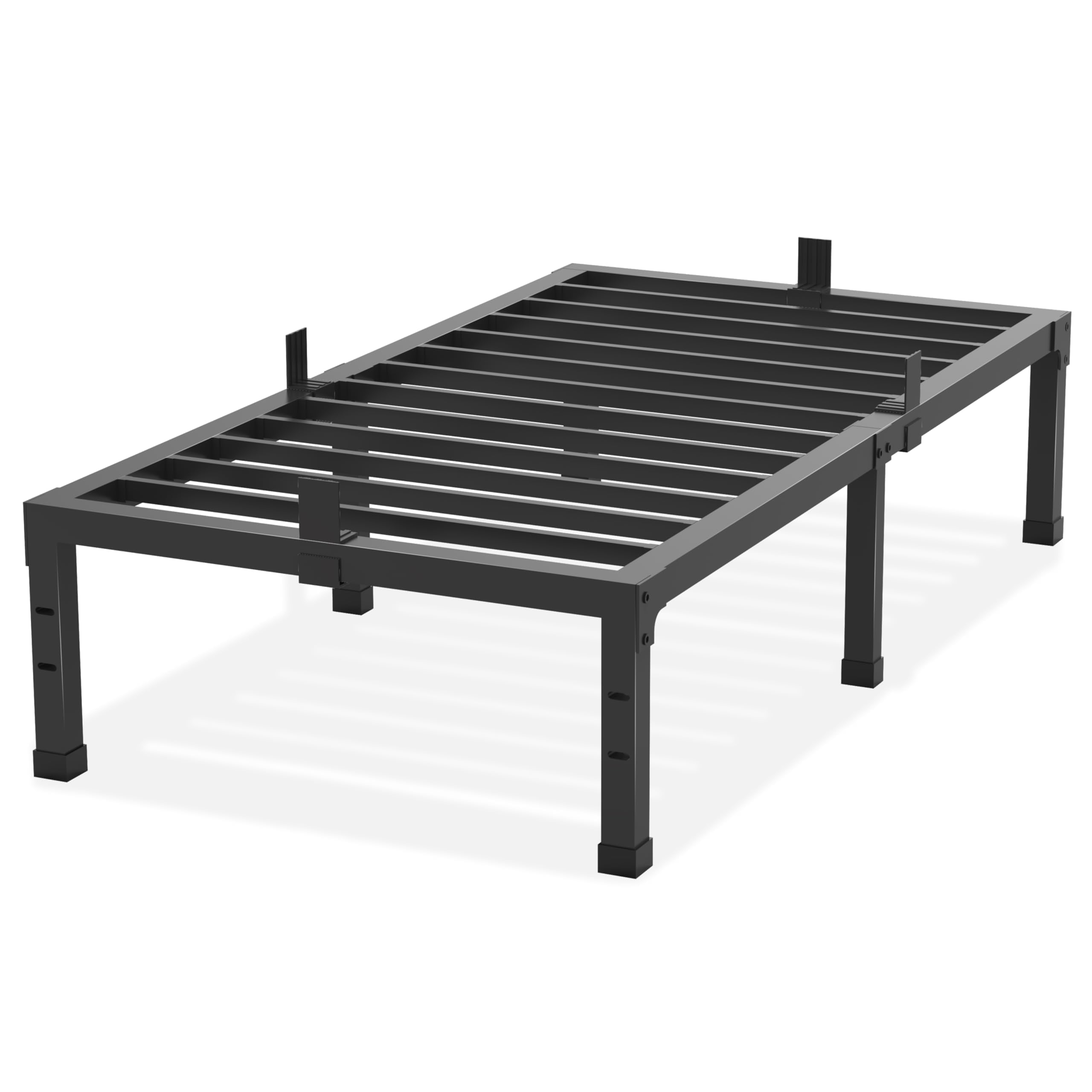 Twin Size Bed Frames, 14 Inch High 3500 lbs Heavy Duty Metal Platform, Mattress Foundation with Steel Slat Support/No Box Spring Needed/Noise Free/Non-Slip/Easy Assembly