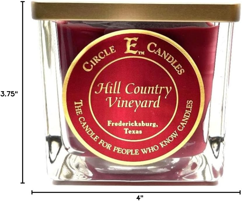 Circle E Candles, Hill Country Vineyards Scent, Medium Size Jar Candle, 22oz, 2 Wicks